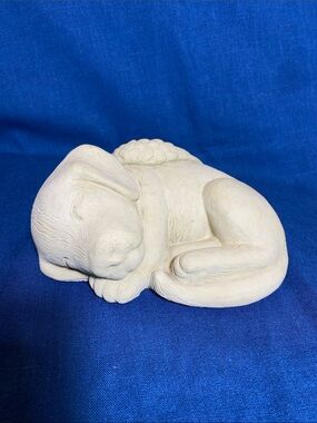 Angel Dog Memorial by Designer Stone - Cream Cast Home Art NWOT